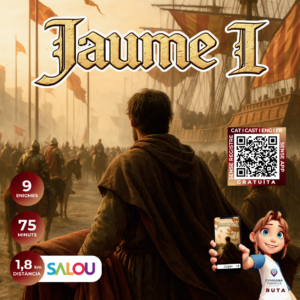 unto de inicio de la ruta Jaume I junto al conjunto escultórico de Salou